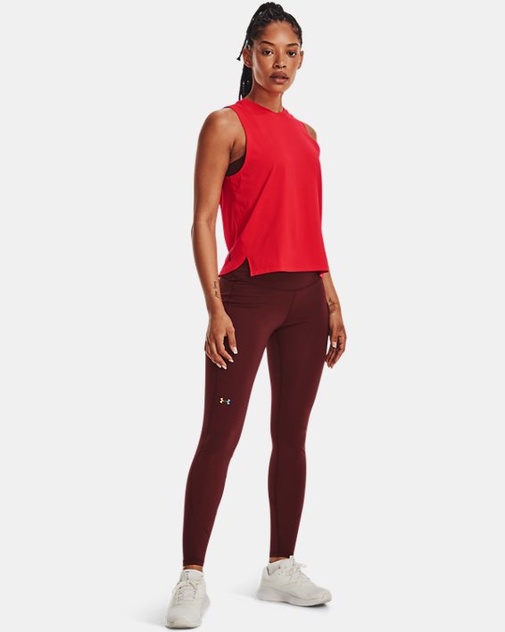 Women's UA RUSH™ No-Slip Waistband Full-Length Leggings, Red, pdpMainDesktop image number 2
